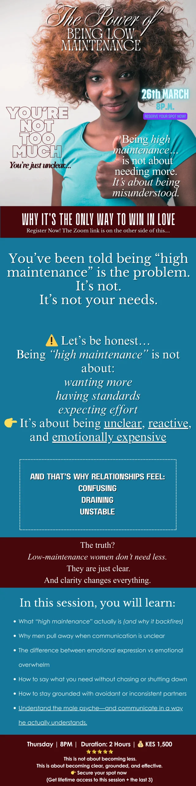 Low maintenance